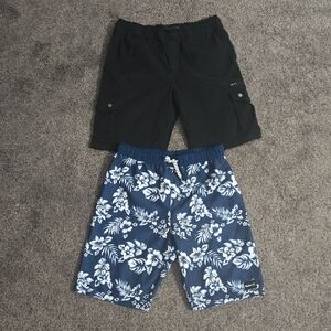 Wonder Nation Black and Blue Floral Kids Shorts Set